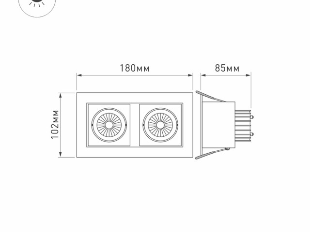 Светильник CL-KARDAN-S180x102-2x9W Day (WH-BK, 38 deg) (Arlight, IP20 Металл, 3 года) фото:7