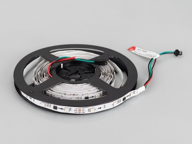 Лента SPI-5000-5060-30 12V Cx3 RGB (10mm, 7.2W/m, IP20) (Arlight, бегущий огонь) фото:4