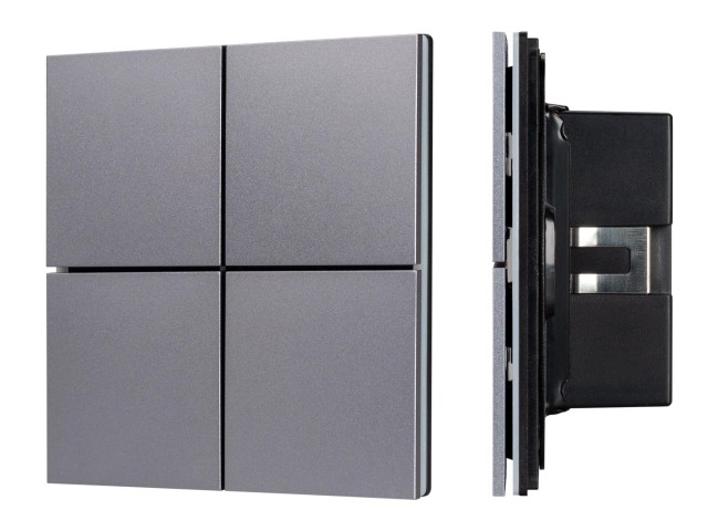 INTELLIGENT ARLIGHT Кнопочная панель KNX-304-23-IN Grey (BUS, Frameless) (IARL, IP20 Металл, 2 года) фото:1