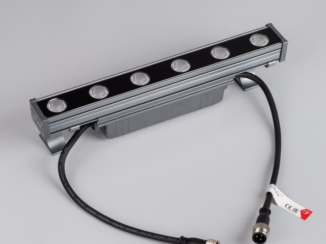 Линейный прожектор AR-LINE-300-6W Warm3000 (GR, 15x60 deg, 230V) (Arlight, IP65 Металл, 3 года) фото:6