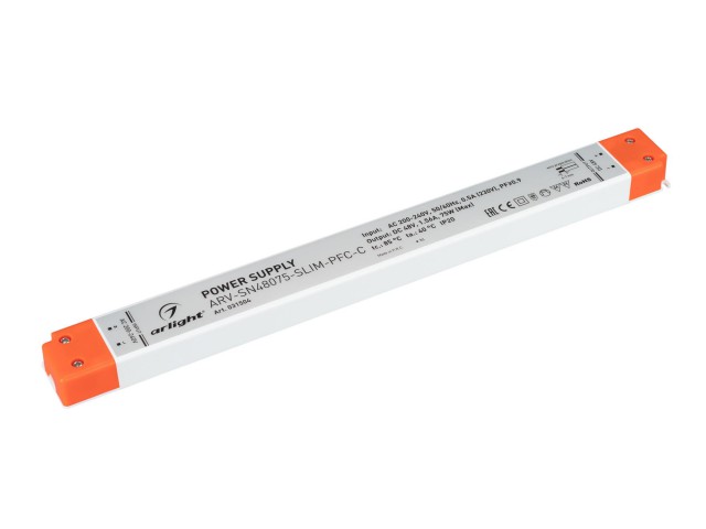 Блок питания ARV-SN48075-SLIM-PFC-C (48V, 1.56A, 75W) (Arlight, IP20 Пластик, 3 года) фото:3