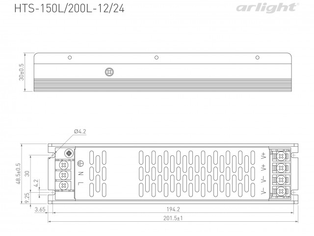 Блок питания HTS-150L-12 (12V, 12.5A, 150W) (Arlight, IP20 Сетка, 3 года) фото:6