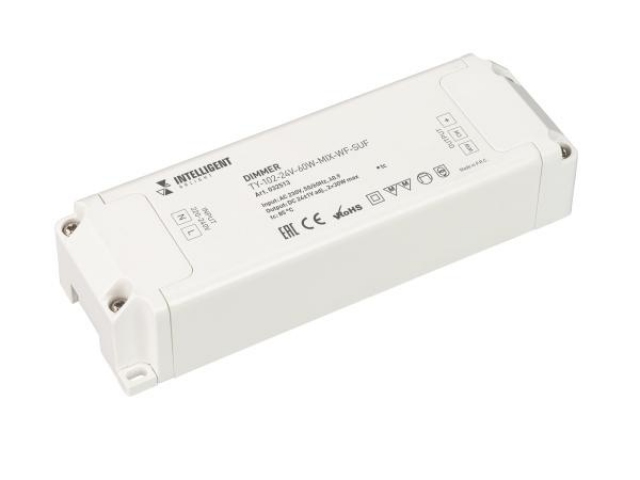 INTELLIGENT ARLIGHT Диммер TY-102-24V-60W-MIX-WF-SUF (230V, WIFI, 433MHz, 2x1.25A) (IARL, Пластик) фото:1