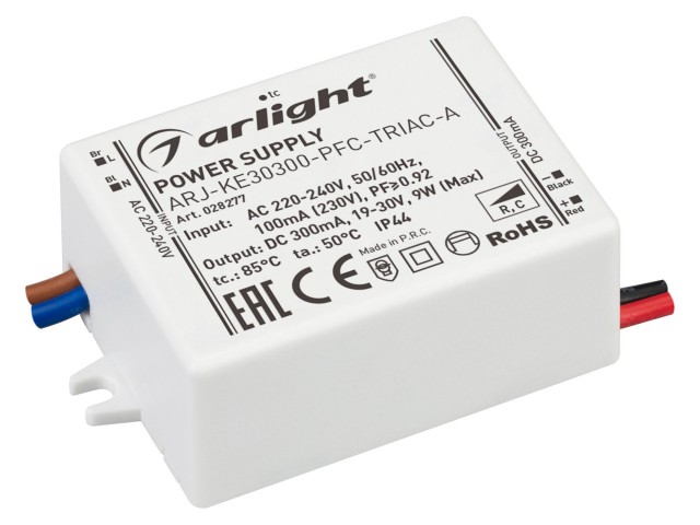 Блок питания ARJ-KE30300-PFC-TRIAC-A (9W, 300mA) (Arlight, IP44 Пластик, 5 лет) фото:2