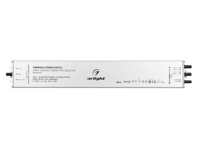 Блок питания ARPV-LG24400-LINEAR-PFC-DALI2-PD (24V, 16.7A, 400W) (Arlight, IP67 Металл, 5 лет) фото:2