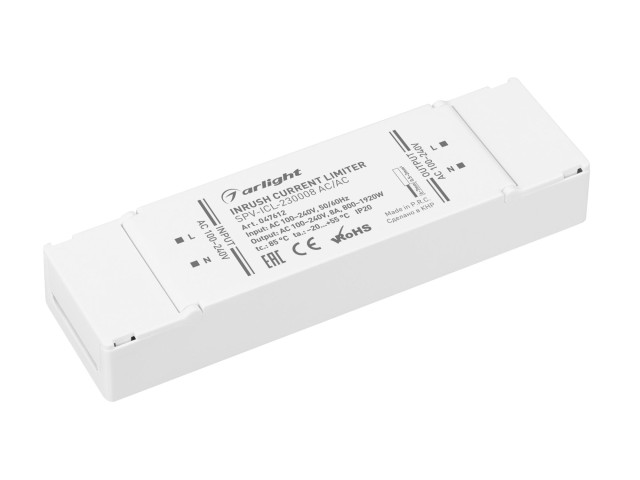 Ограничитель пускового тока SPV-ICL-230008 AC/AC (100-240V, 8A) (Arlight, IP20 Пластик, 5 лет) фото:1