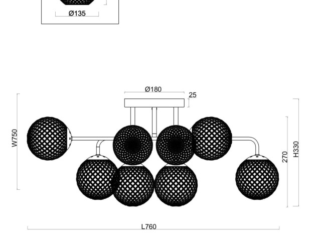 Люстра Freya FR8016PL-08BBS фото:5