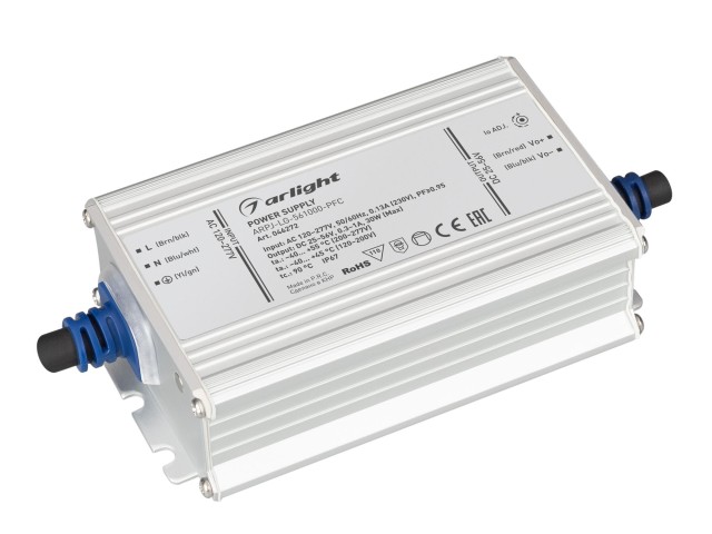 Блок питания ARPJ-LG-561000-PFC (30W, 25-56V, 0.3-1.0A) (Arlight, IP67 Металл, 5 лет) фото:1