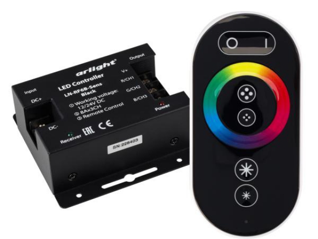 Контроллер LN-RF6B-Sens Black (12-24V, 3x8A) (Arlight, IP20 Металл, 1 год) фото:5