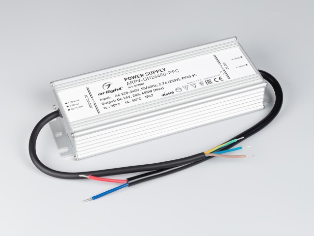 Блок питания ARPV-UH24480-PFC (24V, 20A, 480W) (Arlight, IP67 Металл, 7 лет) фото:4