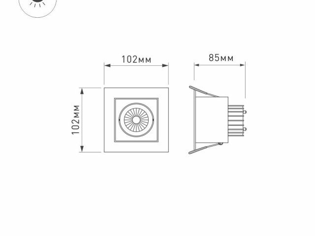 Светильник CL-SNODO-LUM-S102x102-9W Day4000 (WH-BK, 38 deg) (Arlight, IP20 Металл, 3 года) фото:6
