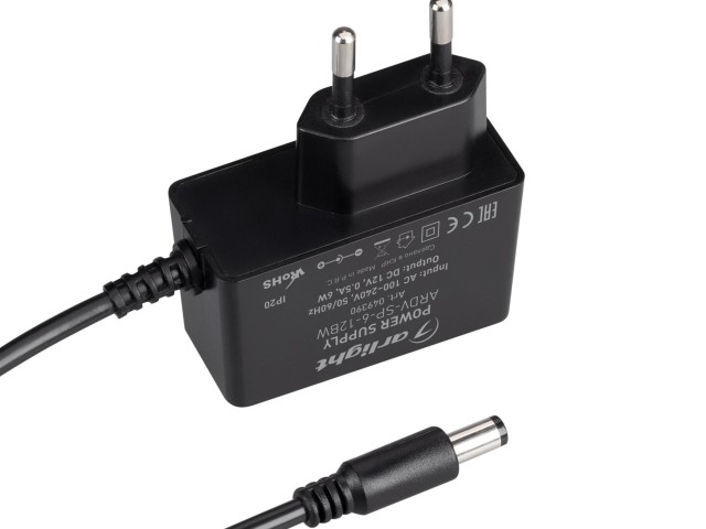 Блок питания ARDV-SP-6-12BW (12V, 0.5A, 6W) (Arlight, Адаптер, 5 лет) фото:1
