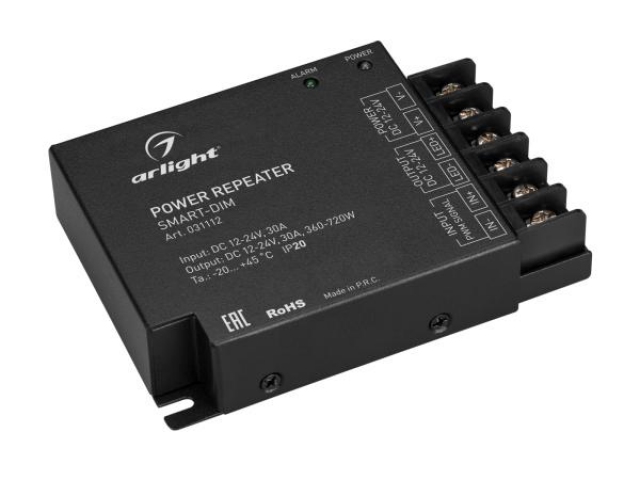 Усилитель SMART-DIM (12-24V, 1x30A) (Arlight, IP20 Металл, 5 лет) фото:4