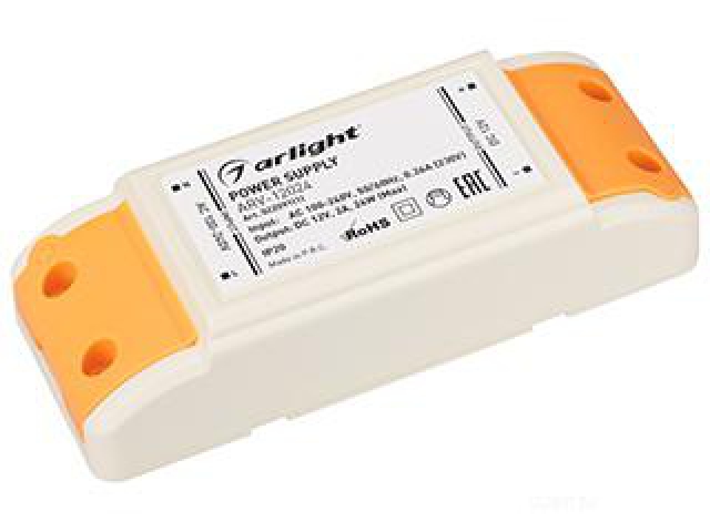Блок питания ARV-12024 (12V, 2A, 24W) (Arlight, IP20 Пластик, 2 года) фото:3