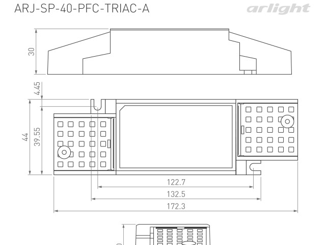 Блок питания ARJ-SP-40-PFC-TRIAC-INS (40W, 27-38V, 0.7-1.05A) (Arlight, IP20 Пластик, 5 лет) фото:1
