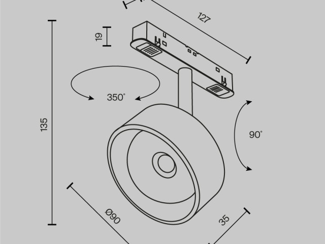 Трековый светильник Technical TR217-2-15W4K-B фото:5