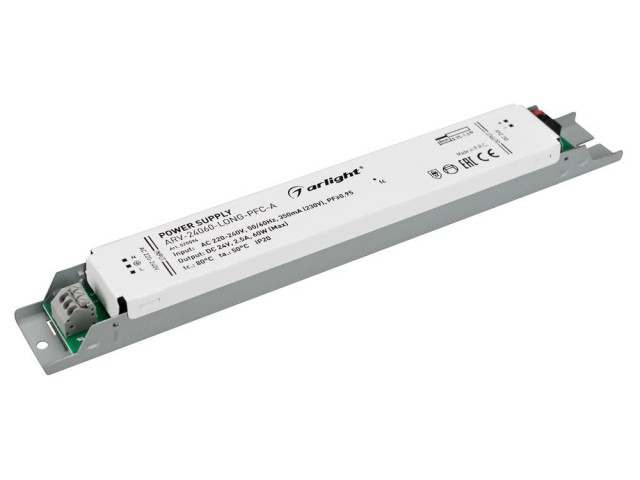 Блок питания ARV-24060-LONG-PFC-A (24V, 2.5A, 60W) (Arlight, IP20 Металл, 5 лет) фото:1