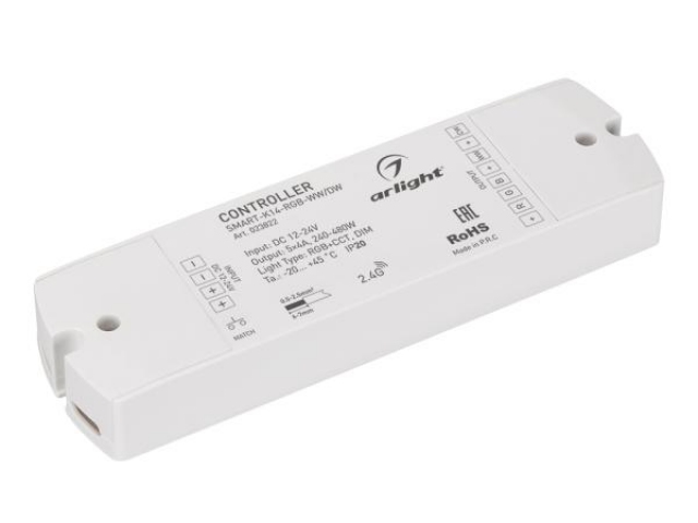 Контроллер SMART-K14-MULTI (12-24V, 5x4A, RGB-MIX, 2.4G) (Arlight, IP20 Пластик, 5 лет) фото:2