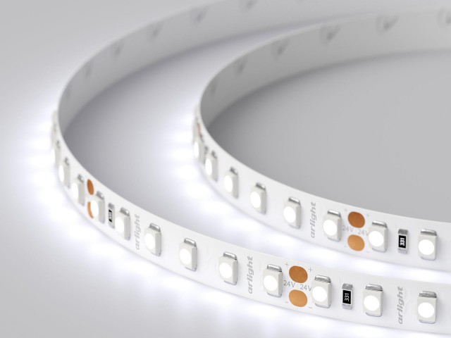 Лента RT 2-5000 24V Cool 8K 2x (3528, 600 LED, LUX) (Arlight, 9.6 Вт/м, IP20) фото:4