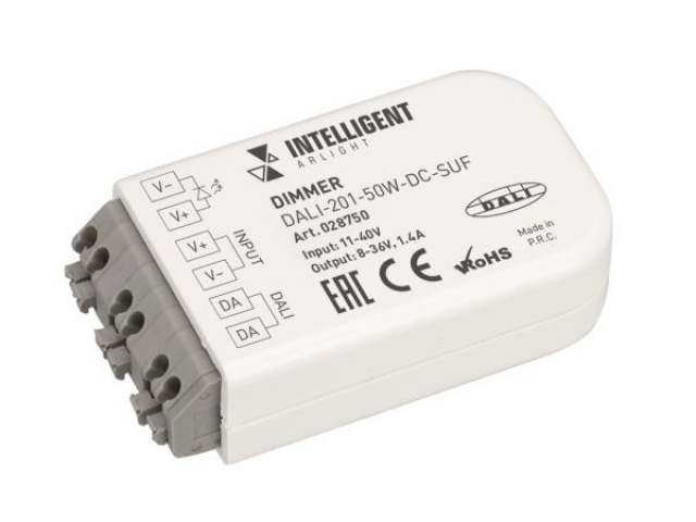 INTELLIGENT ARLIGHT Диммер DALI-201-50W-DC-SUF (11-50V DC, 1400mА) (IARL, IP20 Пластик, 3 года) фото:2