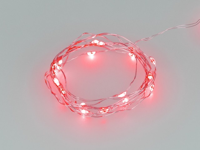 Светодиодная гирлянда ARD-DEW-HOME-2000-CLEAR-20LED-STD Red (3V, Battery Pack) (Ardecoled, IP20) фото:1