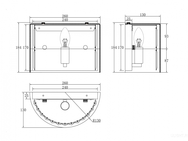 Настенный светильник (бра) Maytoni MOD313WL-01G фото:1