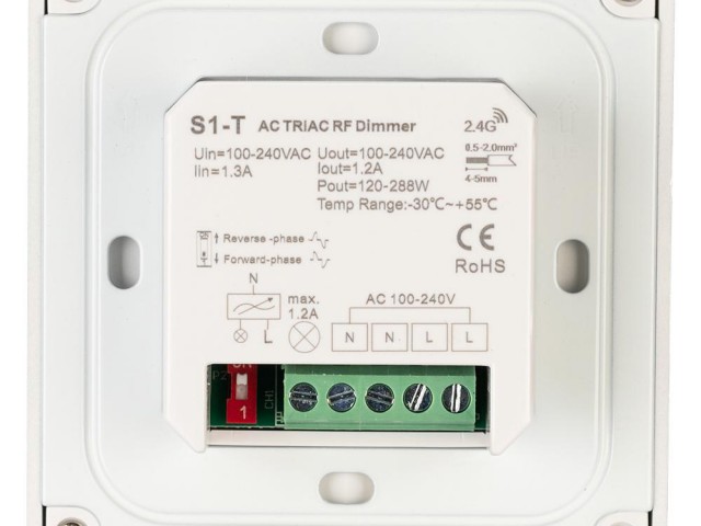 Панель SMART-P36-DIM-IN White (230V, 1.2A, TRIAC, Sens, 2.4G) (Arlight, IP20 Пластик, 5 лет) фото:1