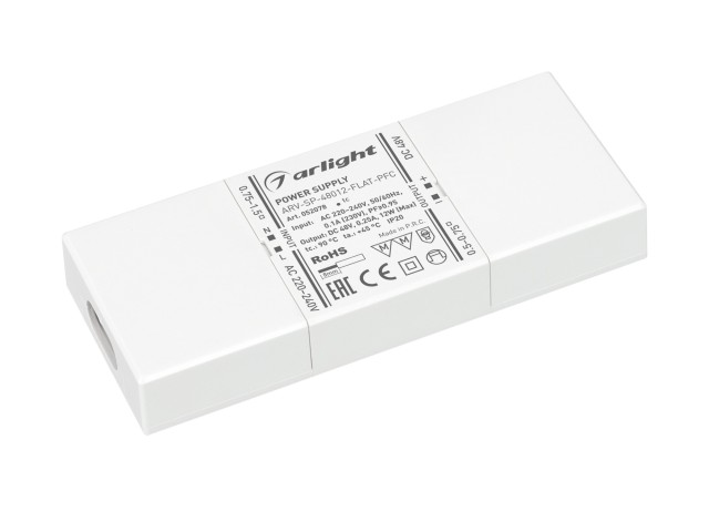 Блок питания ARV-SP-48012-FLAT-PFC (48V, 0.25A, 12W) (Arlight, IP20 Пластик, 5 лет) фото:2