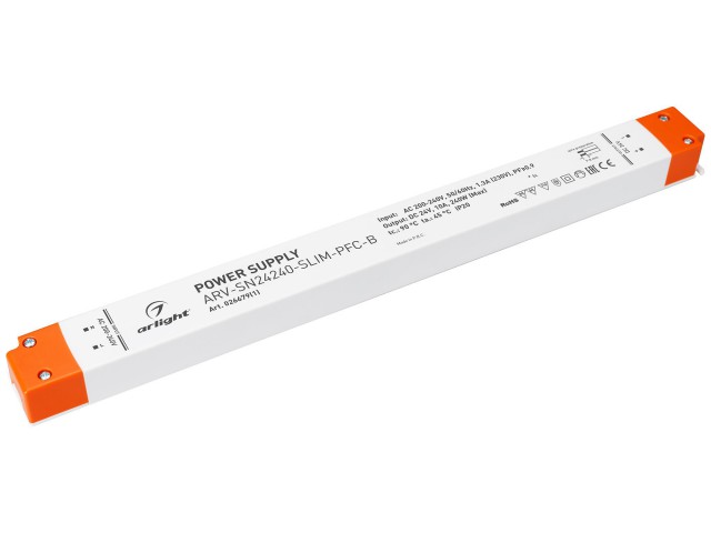 Блок питания ARV-SN24240-SLIM-PFC-B (24V, 10A, 240W) (Arlight, IP20 Пластик, 3 года) фото:1