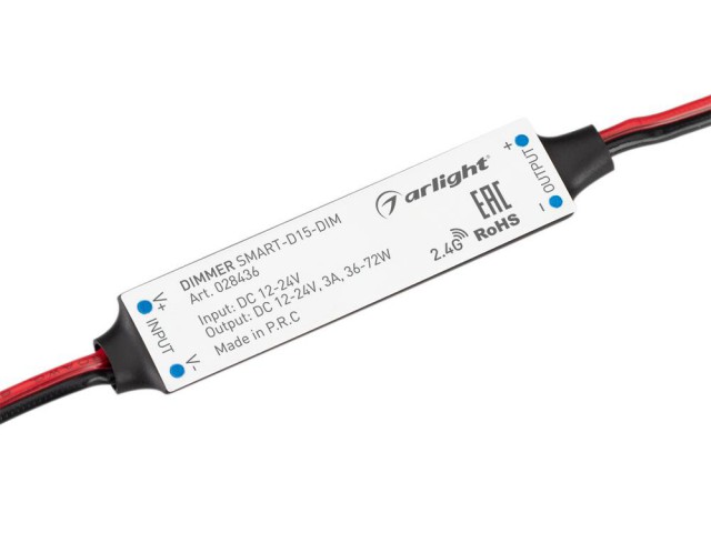 Диммер SMART-D15-DIM (12-24V, 1x3A, 2.4G) (Arlight, IP20 Пластик, 5 лет) фото:1