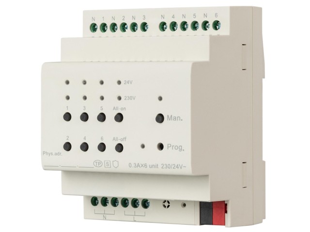 INTELLIGENT ARLIGHT Актуатор KNX-4063-82-WTO-CL-DIN (BUS/230V, 6x300mA, KNX Secure) (IARL, IP20 Пластик, 2 года) фото:3