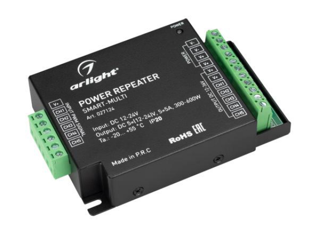 Усилитель SMART-MULTI (12-24V, 5x5A) (Arlight, IP20 Металл, 5 лет) фото:5