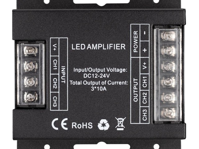 Усилитель ARL-5022-RGB (12-24V, 3x10A, 360-720W) (Arlight, IP20 Металл, 3 года) фото:4