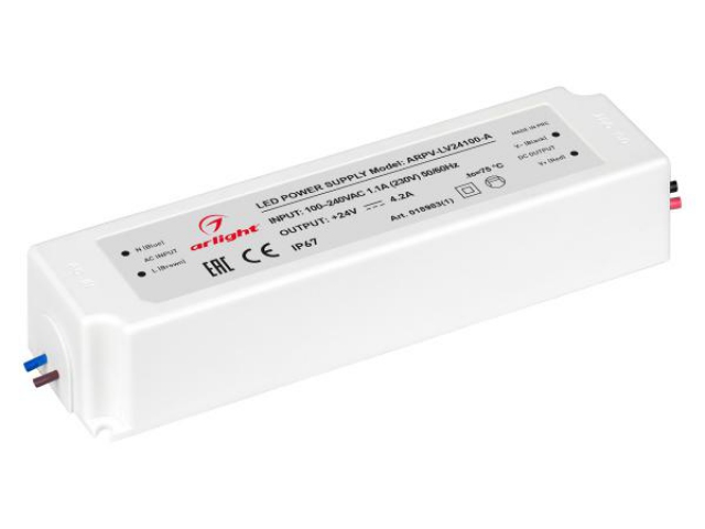 Блок питания ARPV-LV24100-A (24V, 4.2A, 100W) (Arlight, IP67 Пластик, 3 года) фото:2