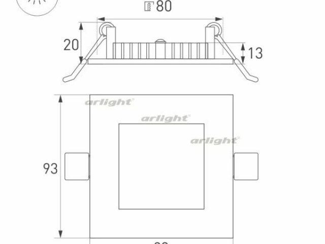 Светильник DL-93x93M-5W Day White (Arlight, IP40 Металл, 3 года) фото:2