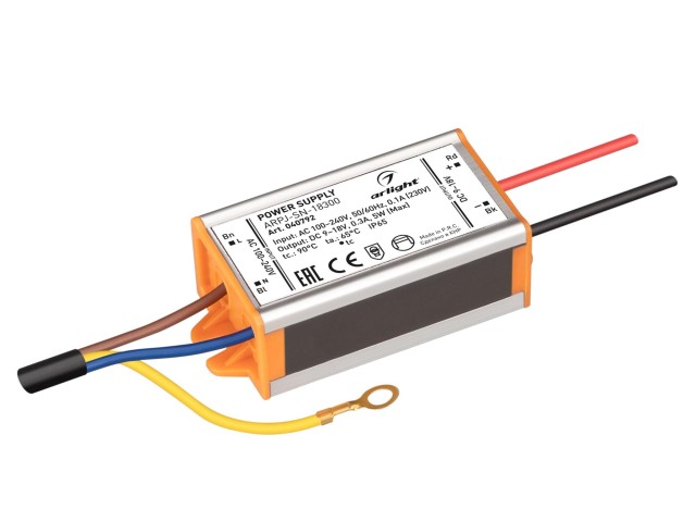 Блок питания ARPJ-SN-18300 (5W, 9-18V, 300mA) (Arlight, IP65 Металл, 3 года) фото:2