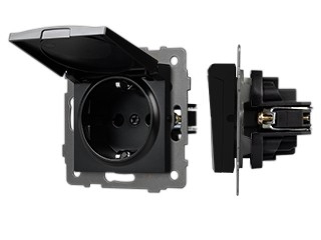 Механизм розетки влагозащищённый SCT-MCP-PL-BK-V (250V, 16A) (Arlight, -) фото:4