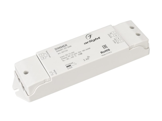 Диммер SMART-D9-DIM (12-24V, 1x15A, 2.4G) (Arlight, IP20 Пластик, 5 лет) фото:7