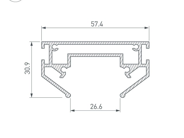 Профиль-держатель MAG-STRETCH-ORIENT-2620-2000 (Arlight, Алюминий) фото:1
