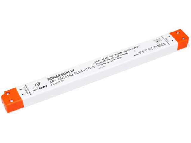 Блок питания ARV-SN24100-SLIM-PFC-B (24V, 4.17A, 100W) (Arlight, IP20 Пластик, 3 года) фото:2