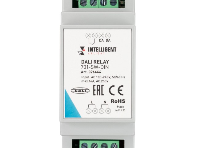 INTELLIGENT ARLIGHT Релейный модуль DALI-701-SW-DIN (BUS, 16A) (IARL, DIN-рейка) фото:10