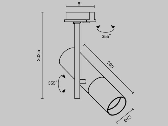 Трековый светильник Technical TR005-1-GU10-B фото:8