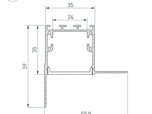 Профиль с экраном SL-LINIA32-FANTOM-EDGE-2500 ANOD+FROST (Arlight, Алюминий) фото:5