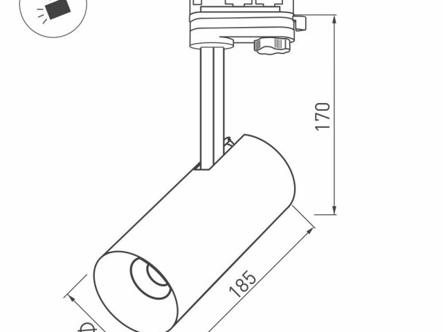 Светильник SP-POLO-TRACK-LEG-R85-15W Warm3000 (BK-BK, 40 deg) (Arlight, IP20 Металл, 3 года) фото:7