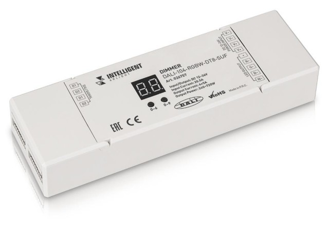 INTELLIGENT ARLIGHT Диммер DALI-104-RGBW-DT8-SUF (12-36V, 4х5А) (IARL, IP20 Пластик, 3 года) фото:3
