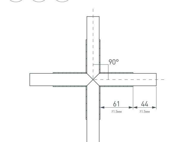 Крестовина PLS-LOCK-H25-Х90 (с экраном MAT-L) (Arlight, Металл) фото:1
