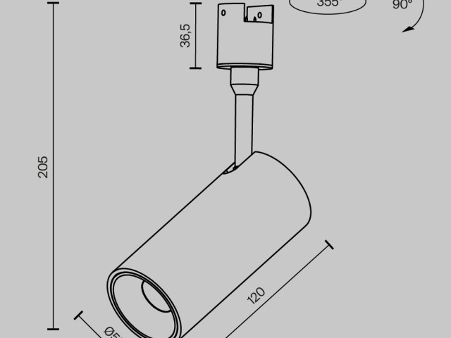 Трековый светильник Technical TR163-1-15W3K-M-B фото:2