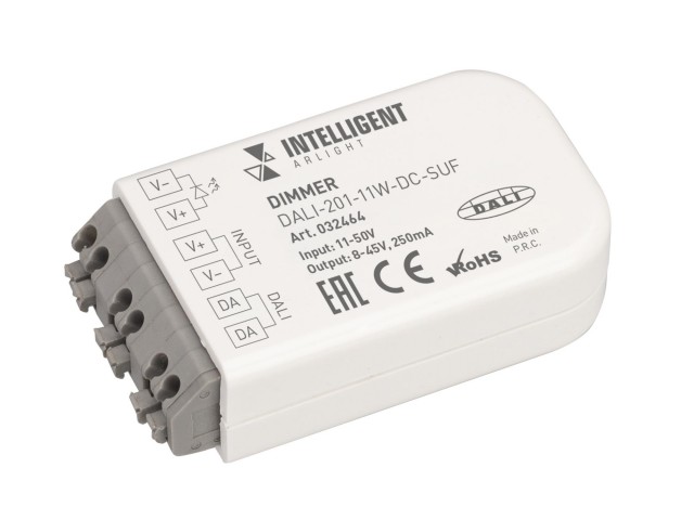INTELLIGENT ARLIGHT Диммер DALI-201-11W-DC-SUF (8-45V DC, 250mА) (IARL, IP20 Пластик, 3 года) фото:1