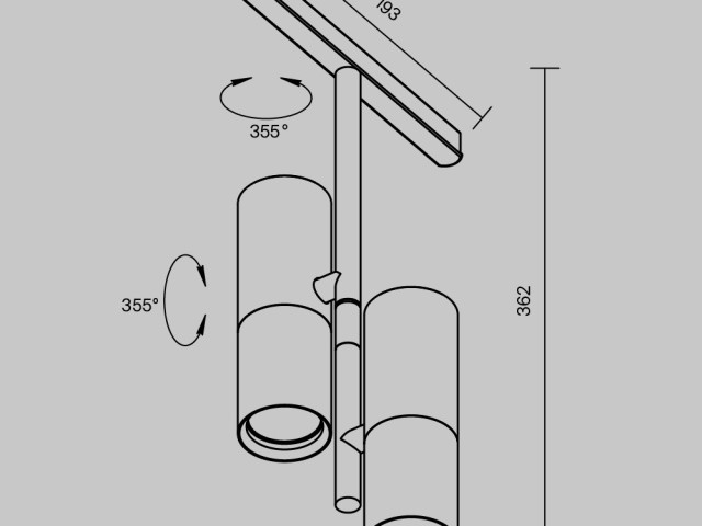 Трековый светильник Technical TR005-2-2X12W4K-B фото:2