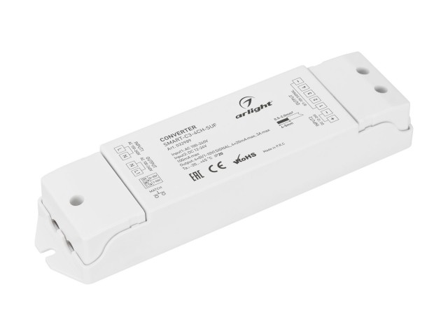 Конвертер SMART-C3-4CH-SUF (12-24V, RF-0/1-10V, 2.4G) (Arlight, IP20 Пластик, 5 лет) фото:5